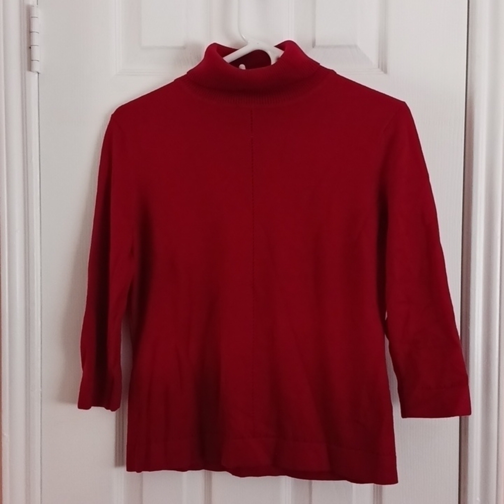 HILLARD & HANSON TURTLENECK LONG SLEEVE RED SWEATER